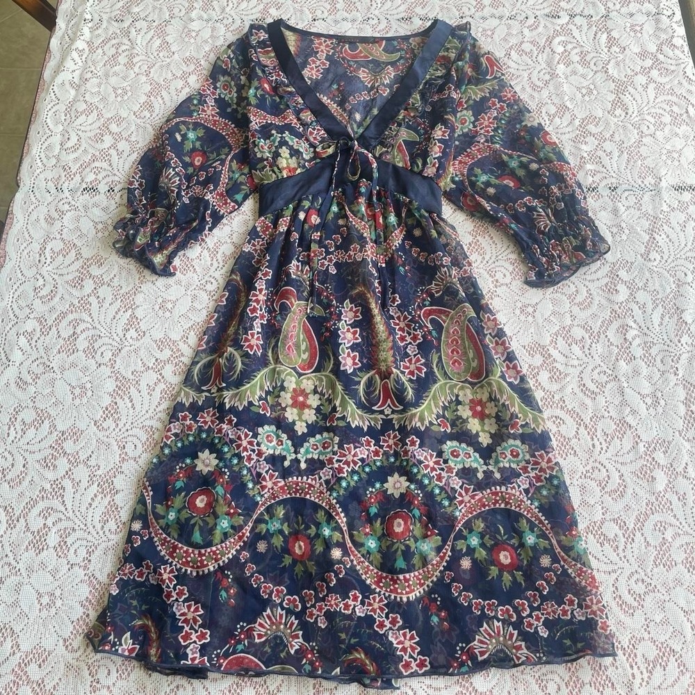 Vintage Y2k Paisley Print Dress